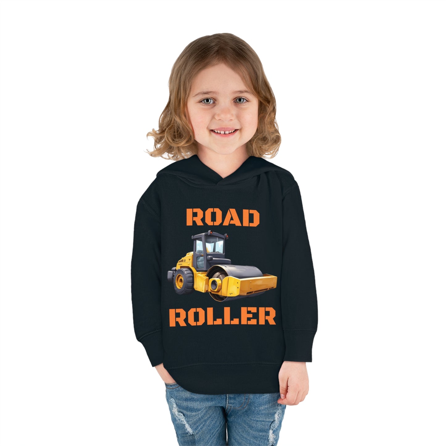 Road Roller Construction Vehicle Toddler Pullover Fleece Hoodie