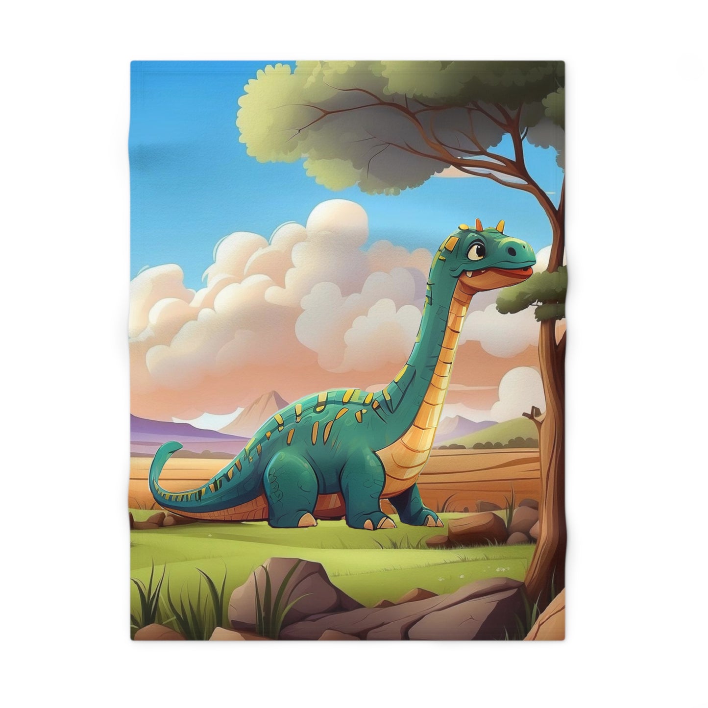 Brachiosaurus Dinosaur Soft Fleece Baby Blanket