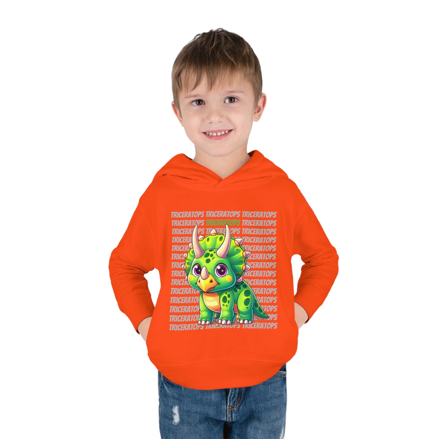 Triceratops Cartoon Dinosaur Toddler & Kids Hoodie Sweater