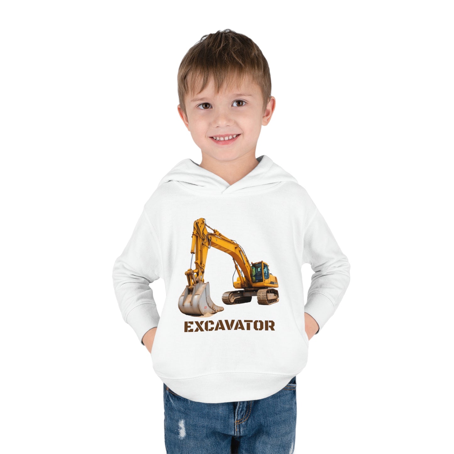 Excavator Construction Vehicle - Toddler Pullover Fleece Hoodie