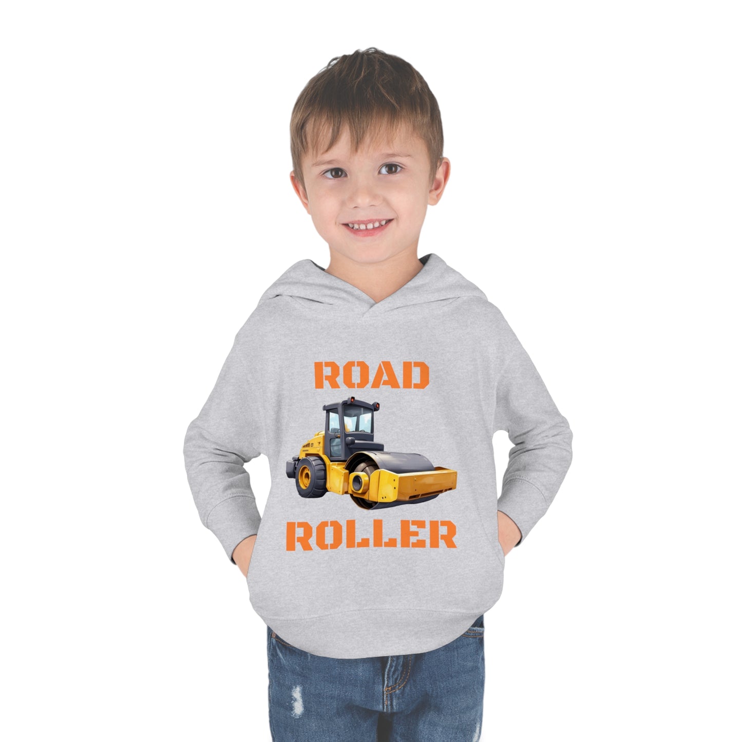 Road Roller Construction Vehicle Toddler Pullover Fleece Hoodie