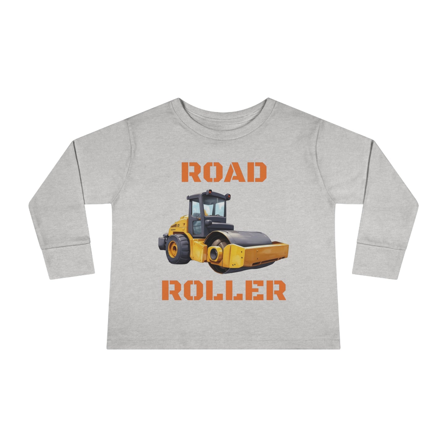 Road Roller Construction Vehicle Toddler Long Sleeve Tee