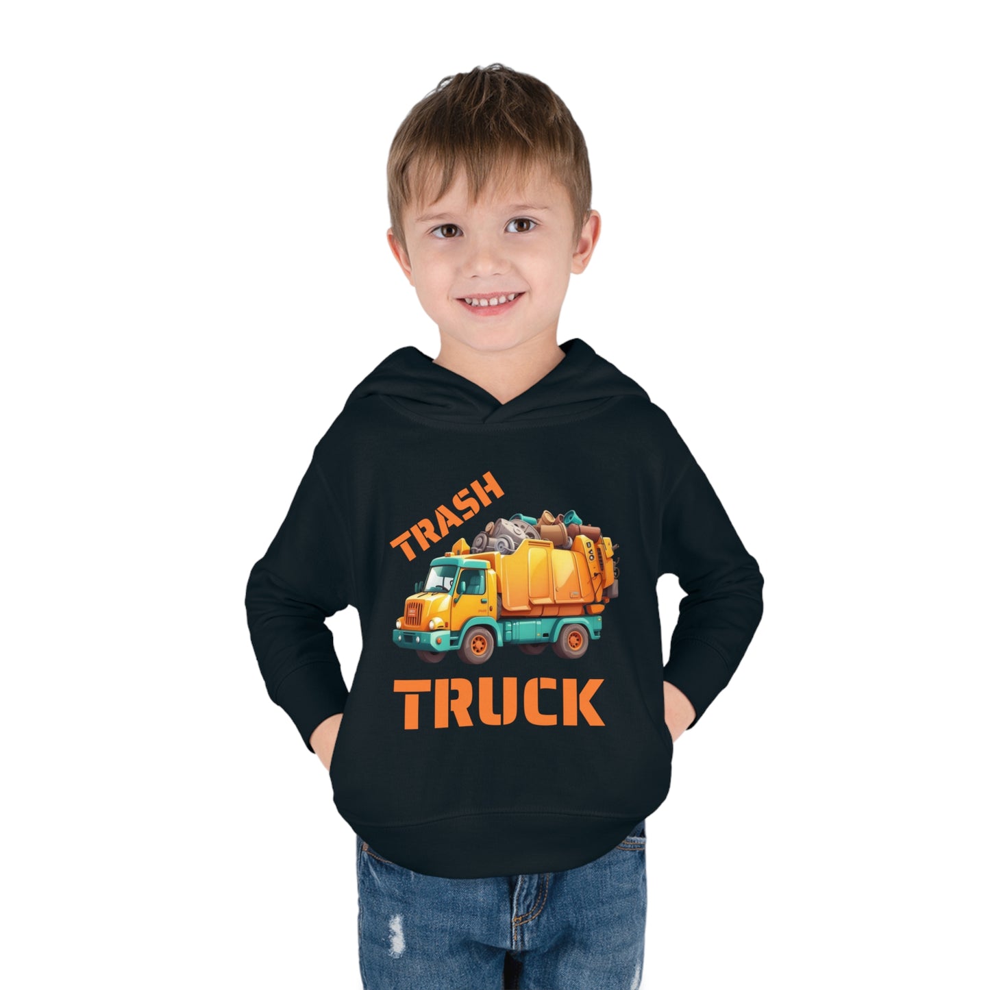 Trash Truck Cartoon Toddler Pull Over Hoodie Sweater