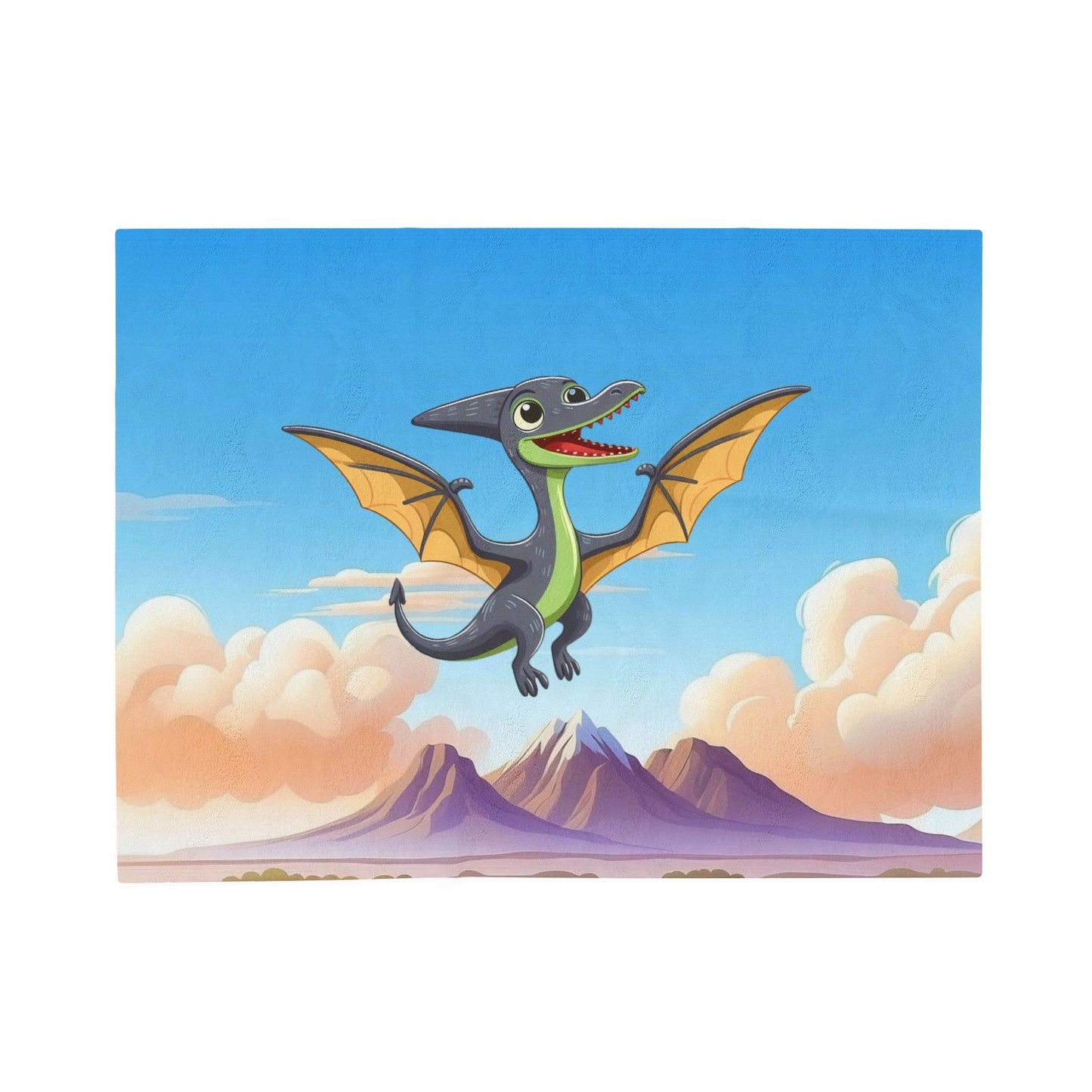 Cartoon Pterodactyl Dinosaur Velveteen Plush Blanket