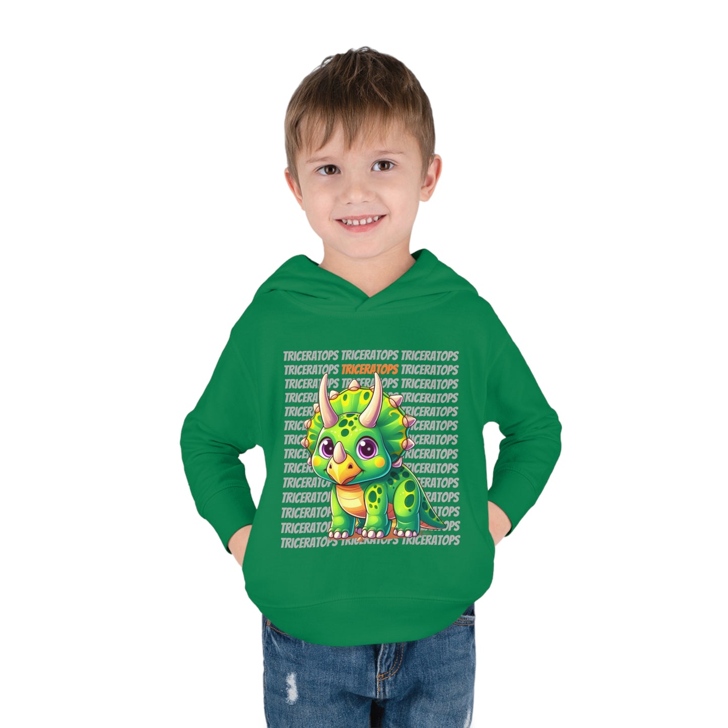 Triceratops Cartoon Dinosaur Toddler & Kids Hoodie Sweater