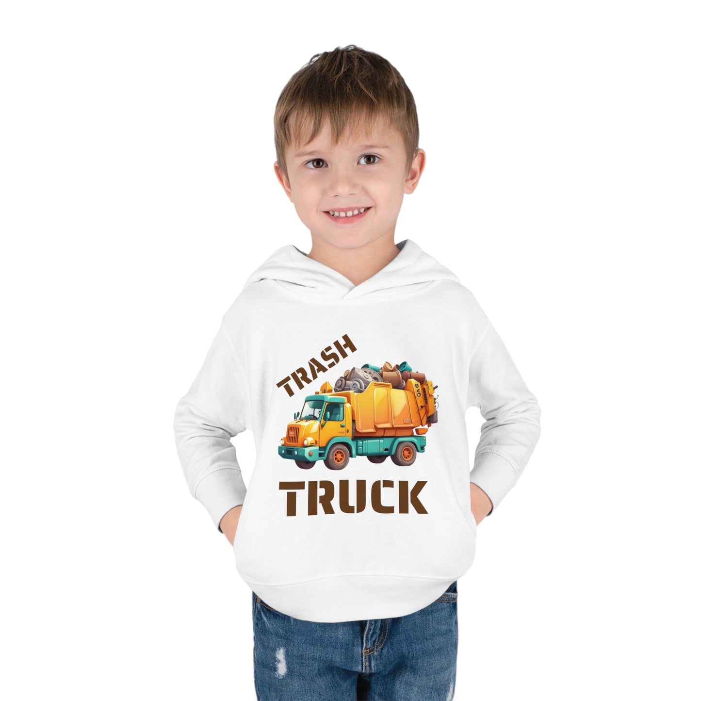 Trash Truck Cartoon Toddler Pull Over Hoodie Sweater