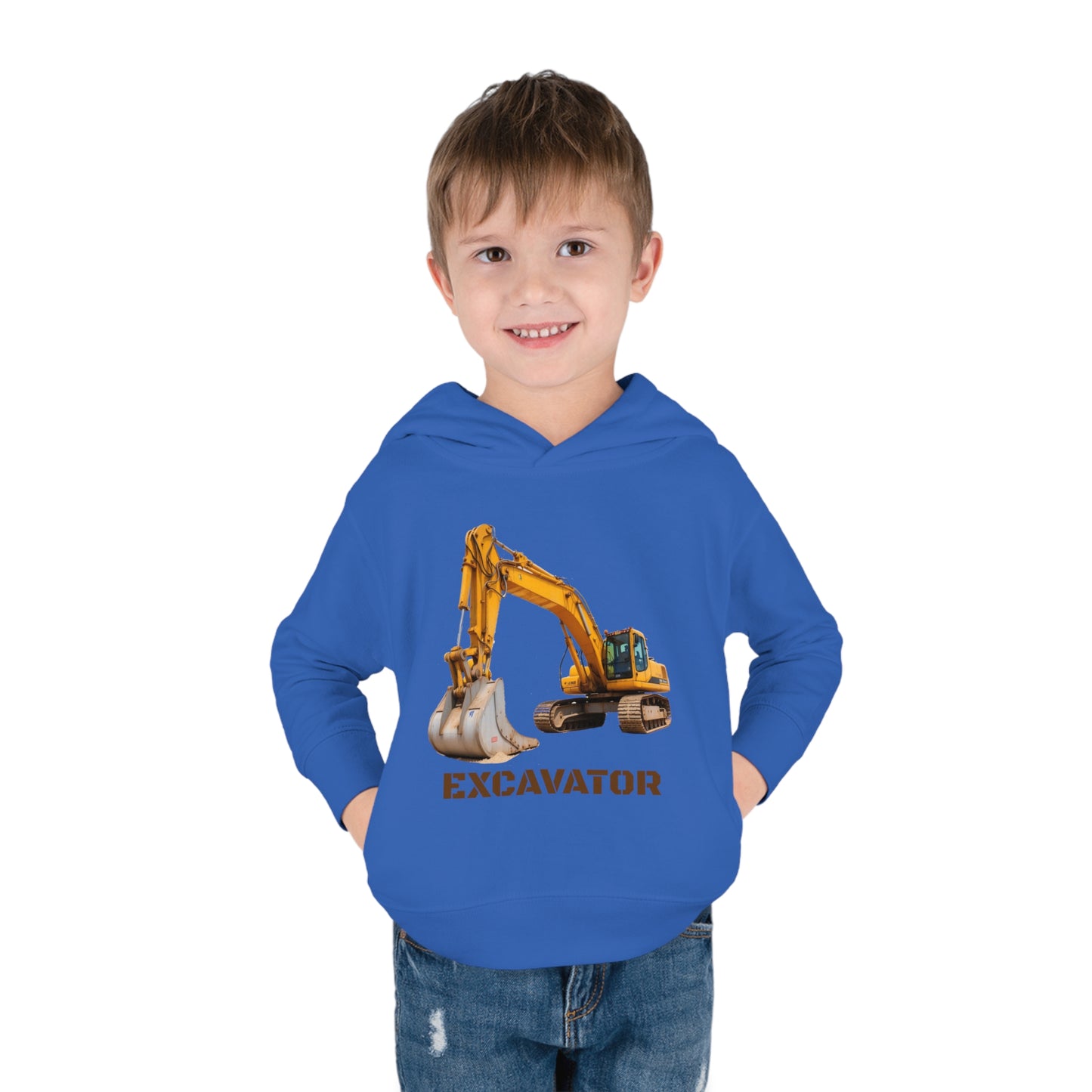 Excavator Construction Vehicle - Toddler Pullover Fleece Hoodie