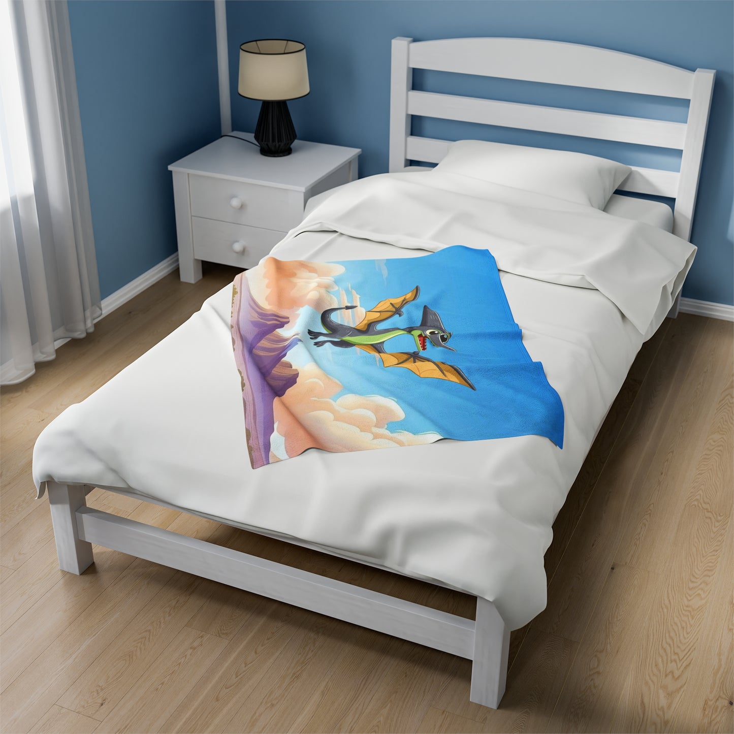 Cartoon Pterodactyl Dinosaur Velveteen Plush Blanket