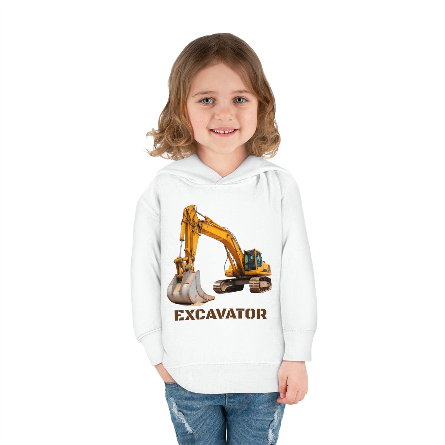 Excavator Construction Vehicle - Toddler Pullover Fleece Hoodie