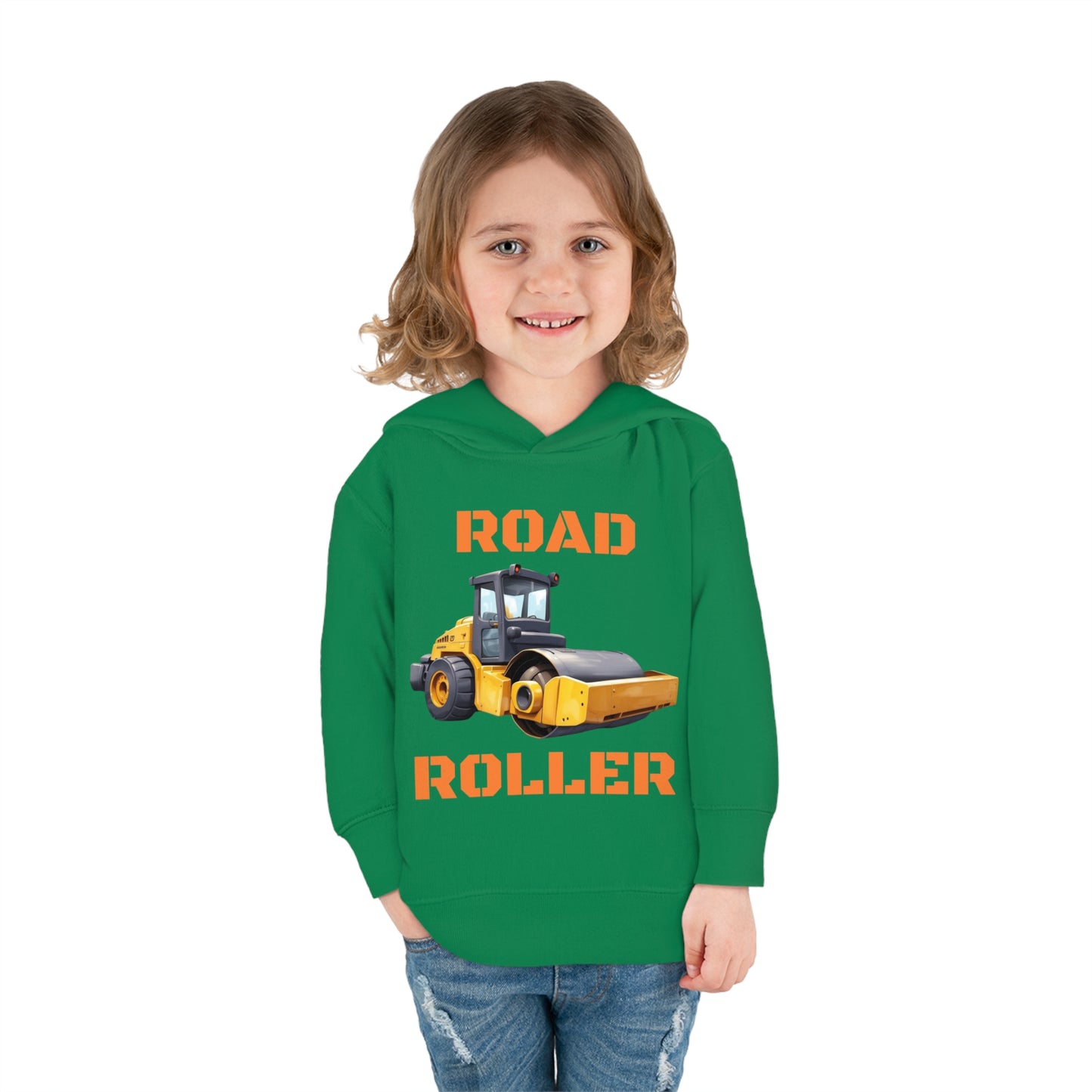 Road Roller Construction Vehicle Toddler Pullover Fleece Hoodie