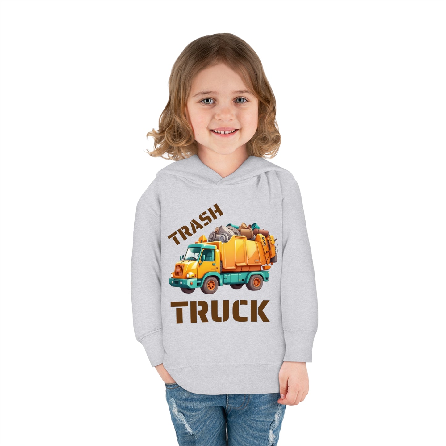 Trash Truck Cartoon Toddler Pull Over Hoodie Sweater