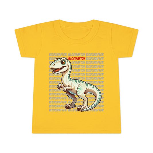 Velociraptor Dinosaur Cartoon Toddler T-shirt