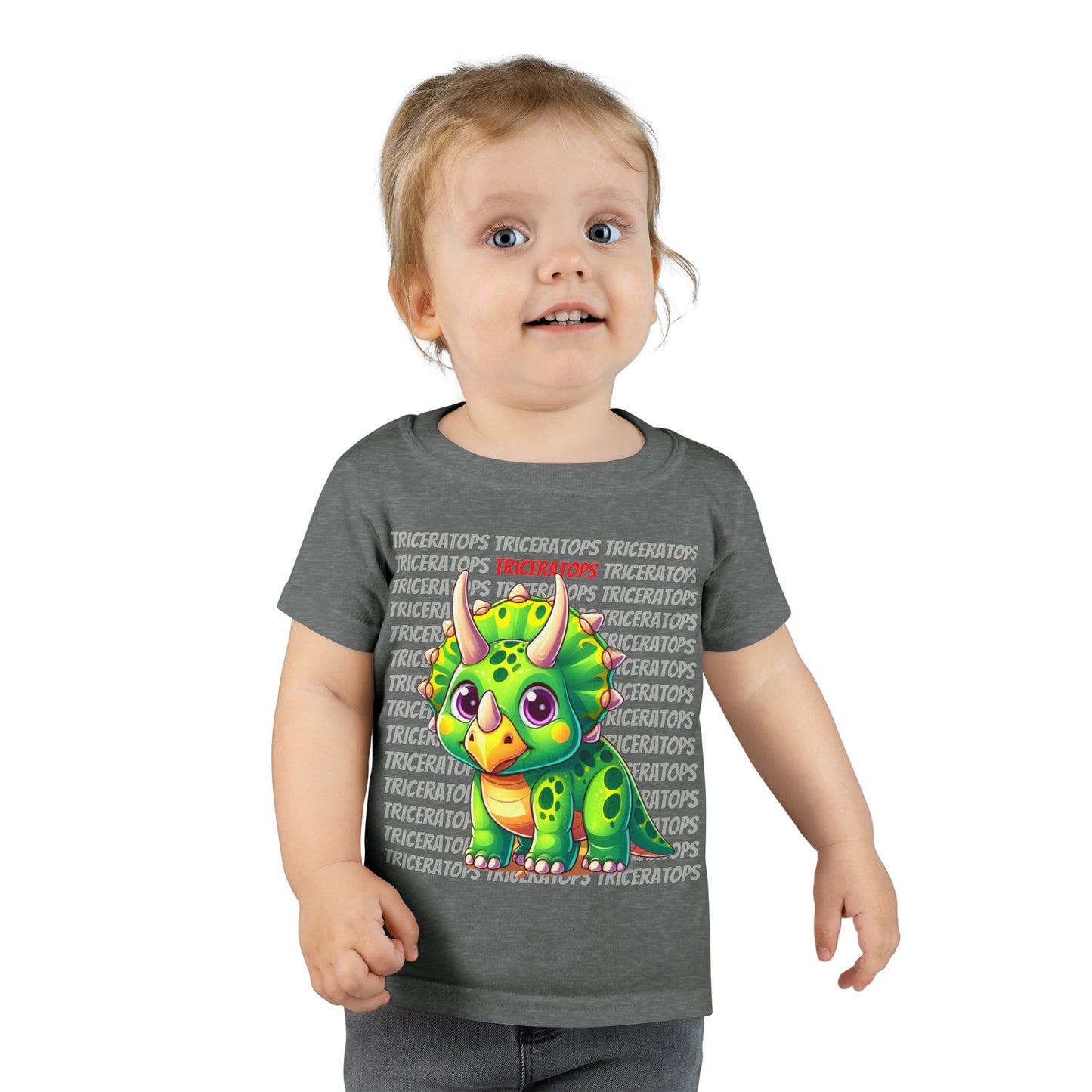 Triceratops Cartoon Dinosaur Toddler T-shirt