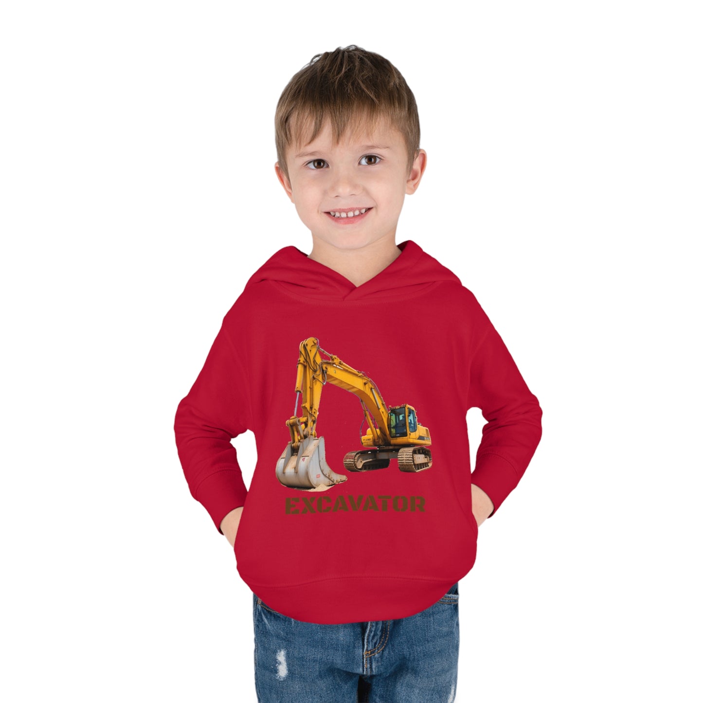 Excavator Construction Vehicle - Toddler Pullover Fleece Hoodie