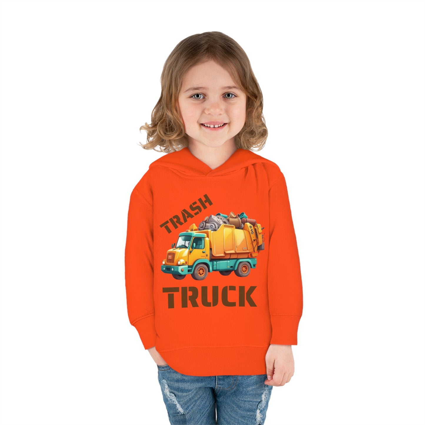 Trash Truck Cartoon Toddler Pull Over Hoodie Sweater