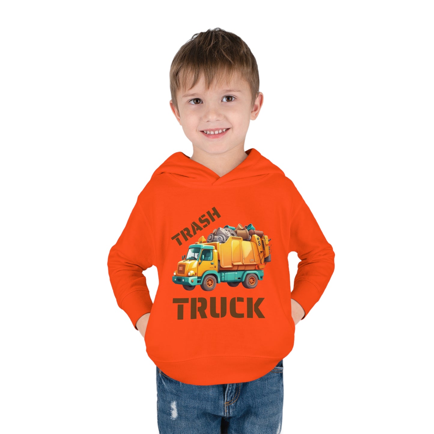 Trash Truck Cartoon Toddler Pull Over Hoodie Sweater