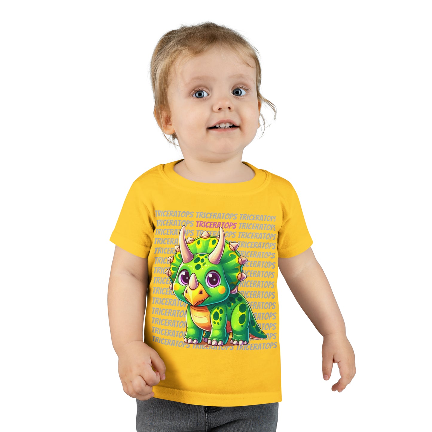 Triceratops Cartoon Dinosaur Toddler T-shirt