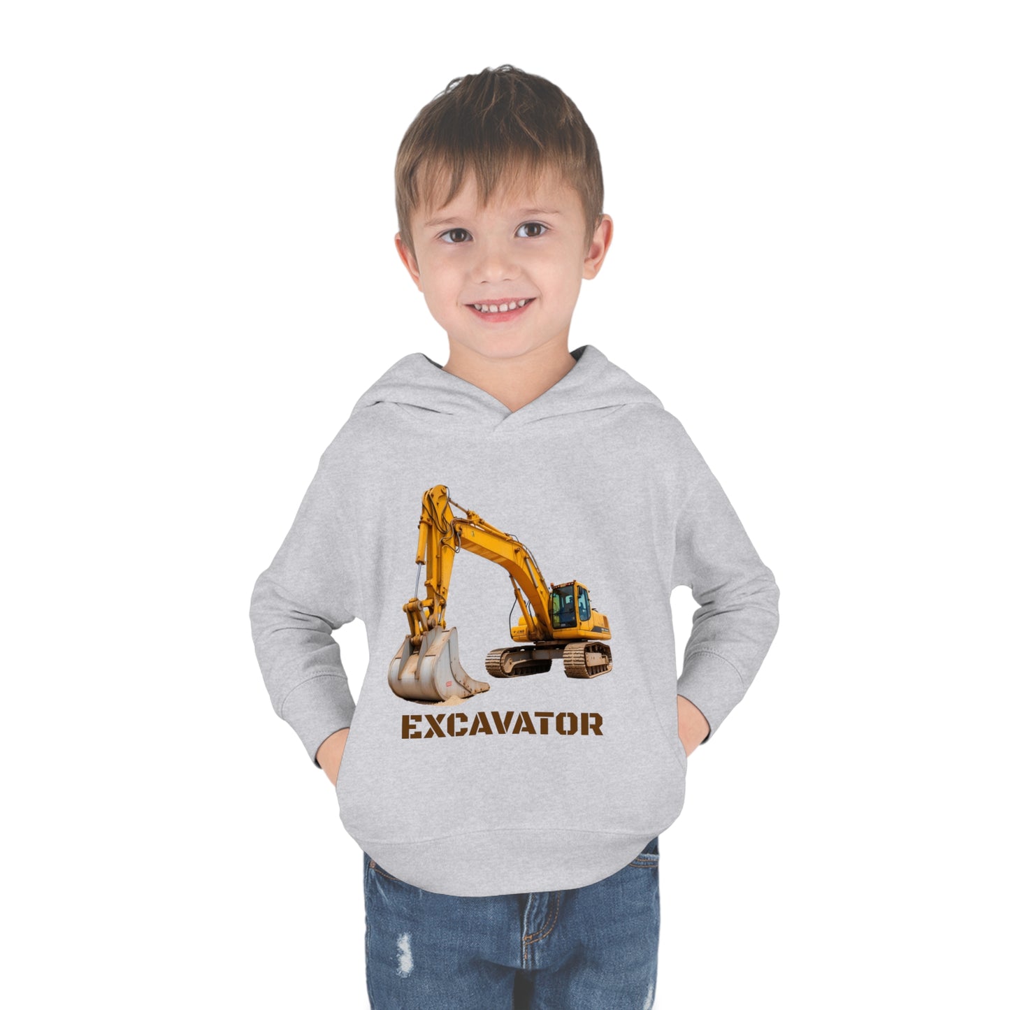 Excavator Construction Vehicle - Toddler Pullover Fleece Hoodie