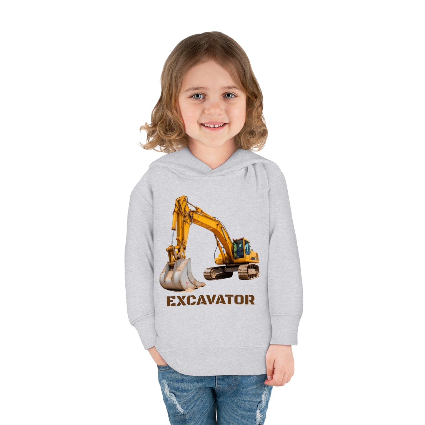 Excavator Construction Vehicle - Toddler Pullover Fleece Hoodie