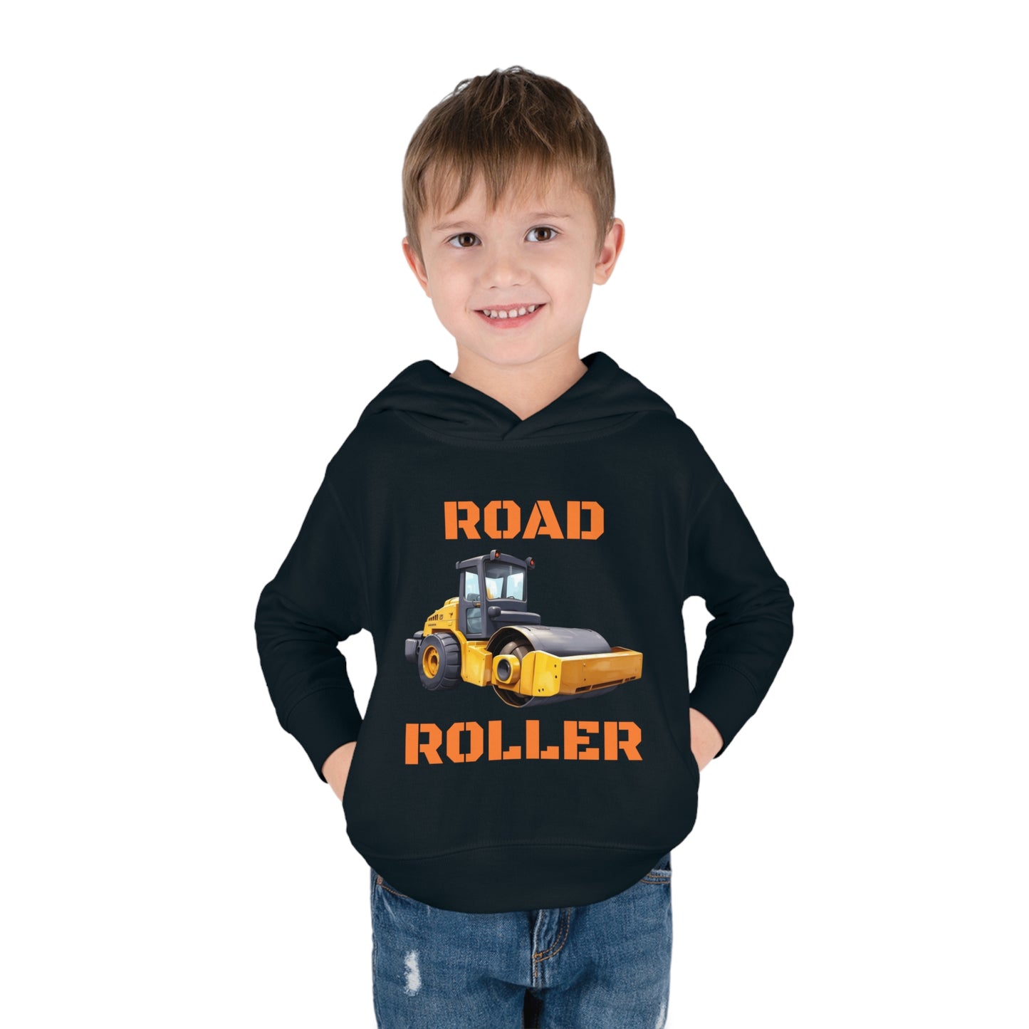 Road Roller Construction Vehicle Toddler Pullover Fleece Hoodie