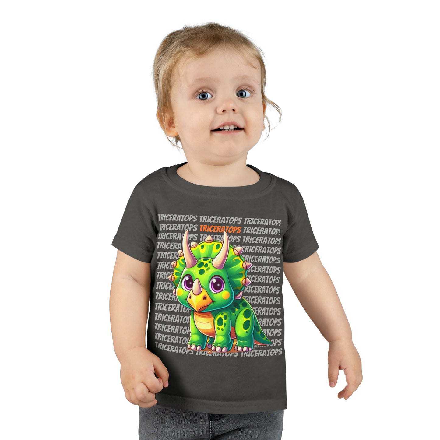 Triceratops Cartoon Dinosaur Toddler T-shirt