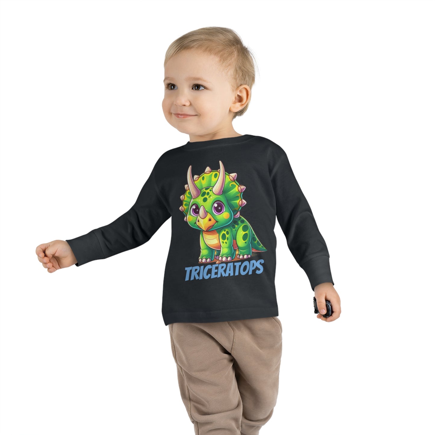 Triceratops Dinosaur - Toddler Long Sleeve T-shirt