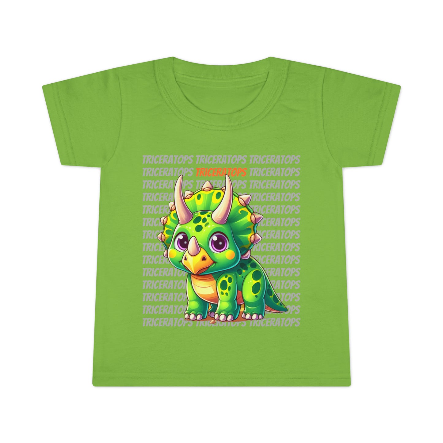 Triceratops Cartoon Dinosaur Toddler T-shirt