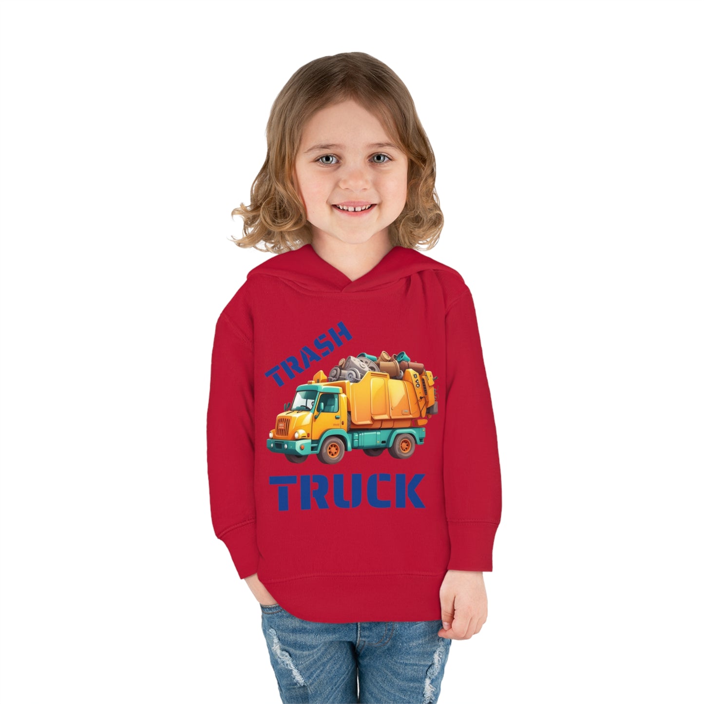 Trash Truck Cartoon Toddler Pull Over Hoodie Sweater