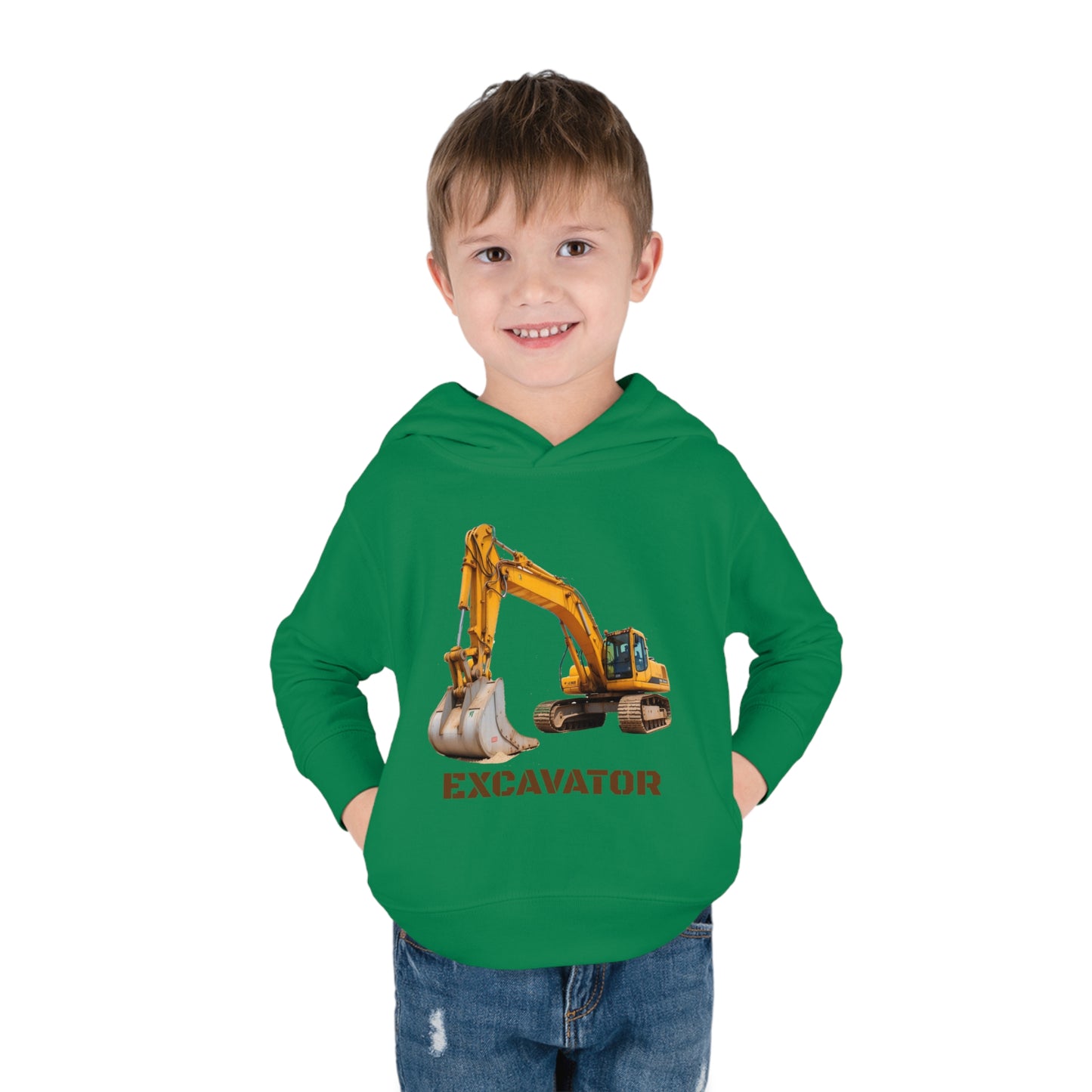 Excavator Construction Vehicle - Toddler Pullover Fleece Hoodie