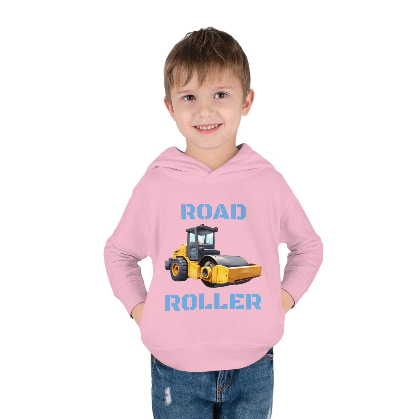 Road Roller Construction Vehicle Toddler Pullover Fleece Hoodie