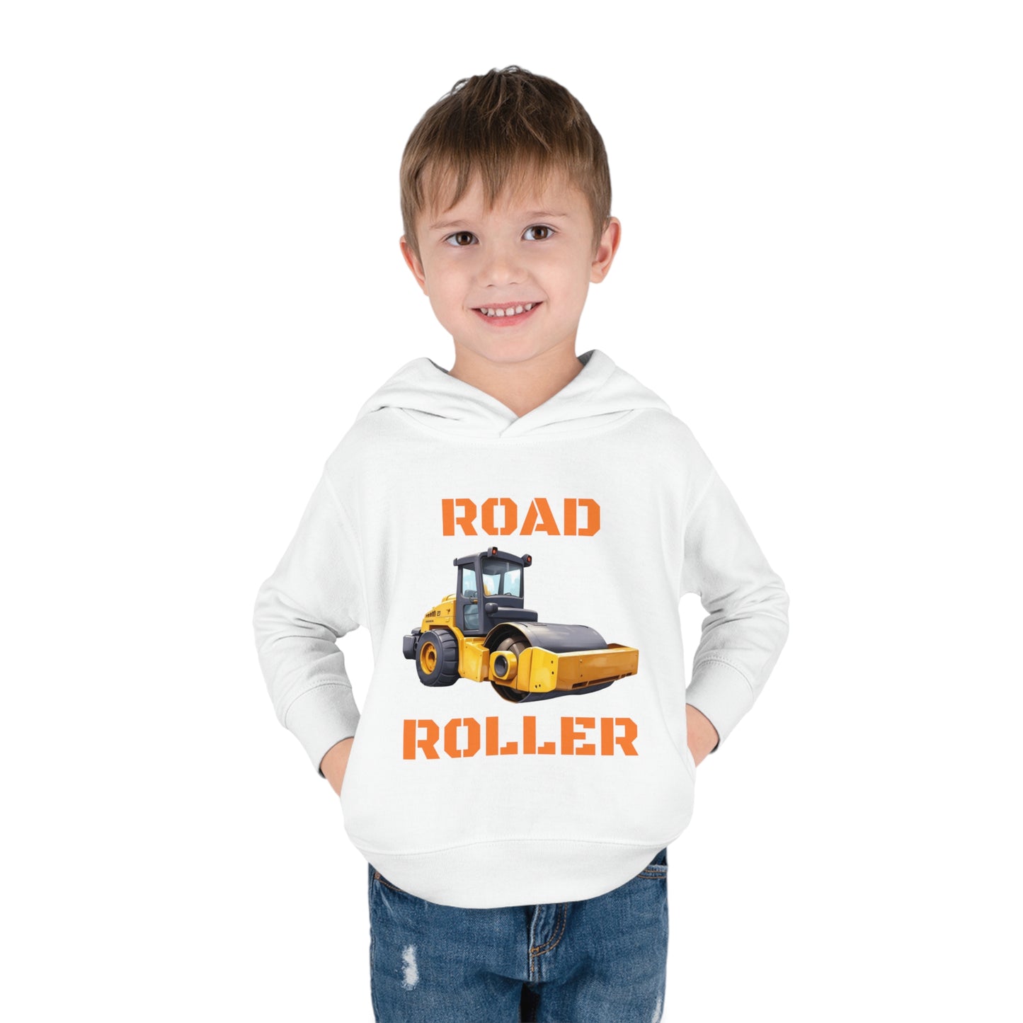 Road Roller Construction Vehicle Toddler Pullover Fleece Hoodie