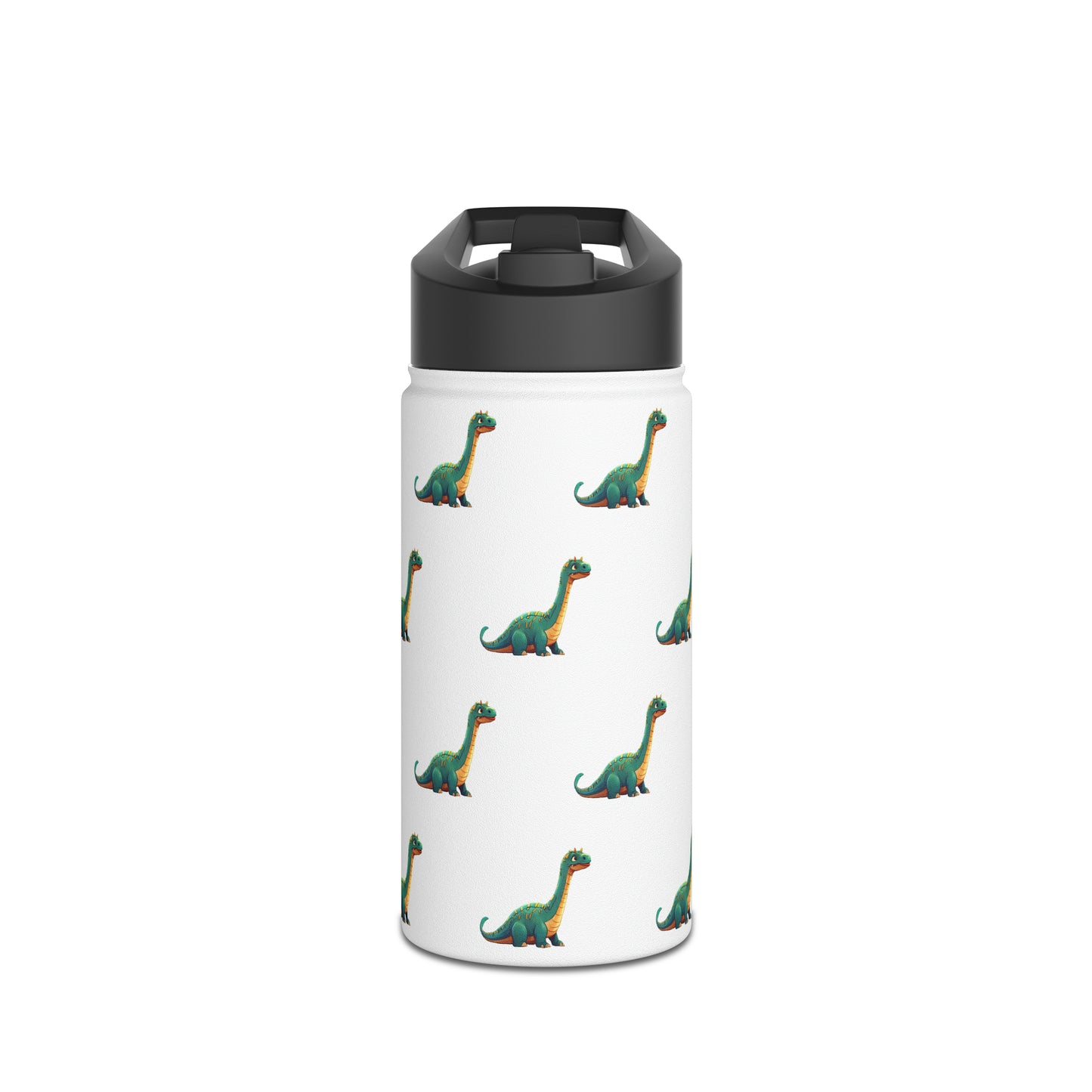 Cartoon Brachiosaurus Kids Tumbler Stainless Steel Water Bottle, Standard Lid