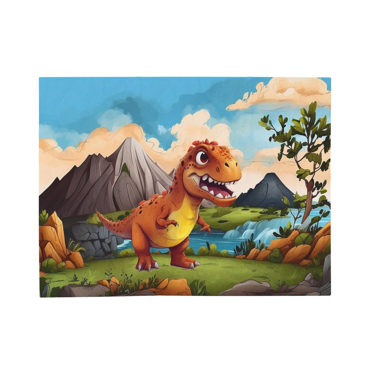 T-Rex Dinosaur Kids & Toddler Velveteen Plush Blanket