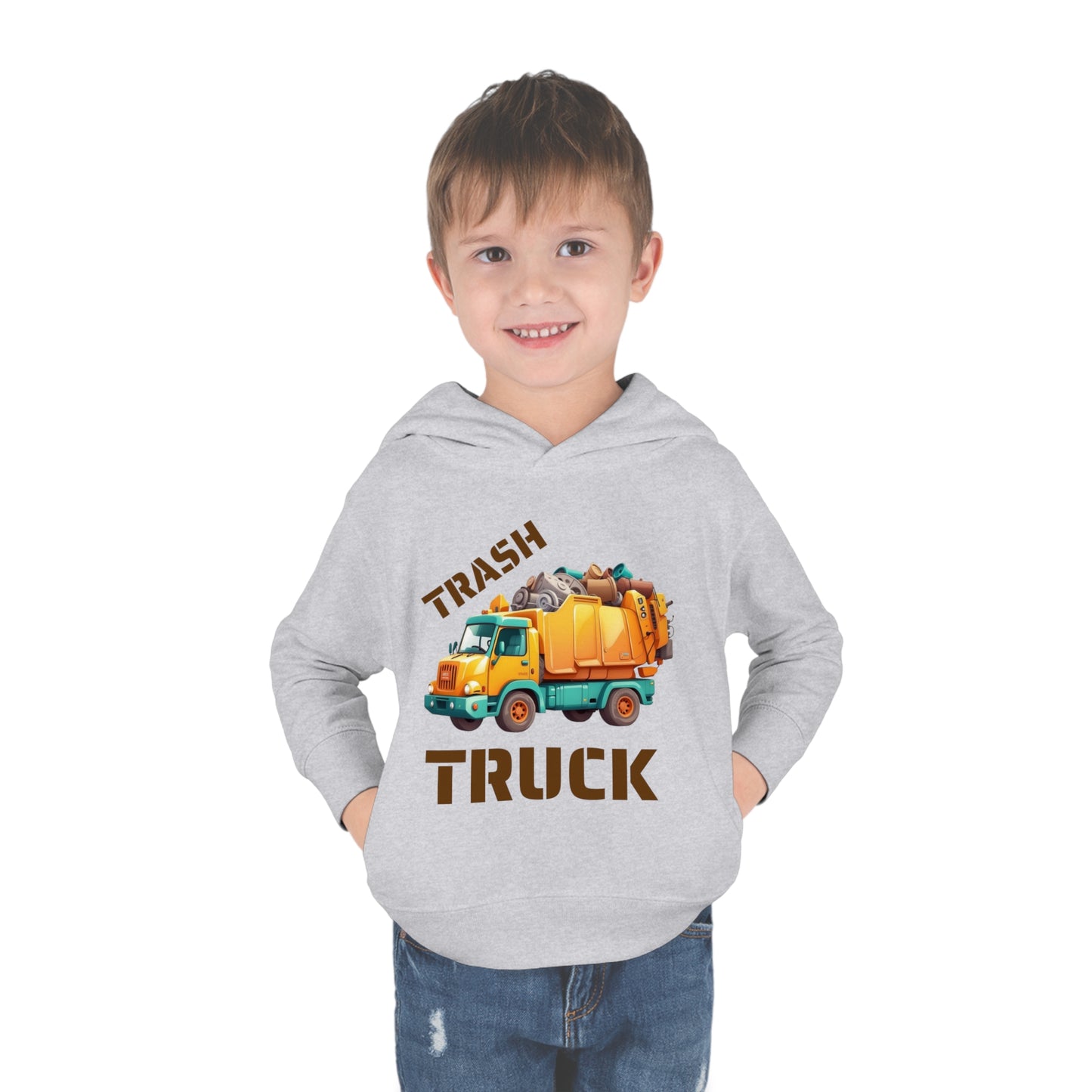 Trash Truck Cartoon Toddler Pull Over Hoodie Sweater