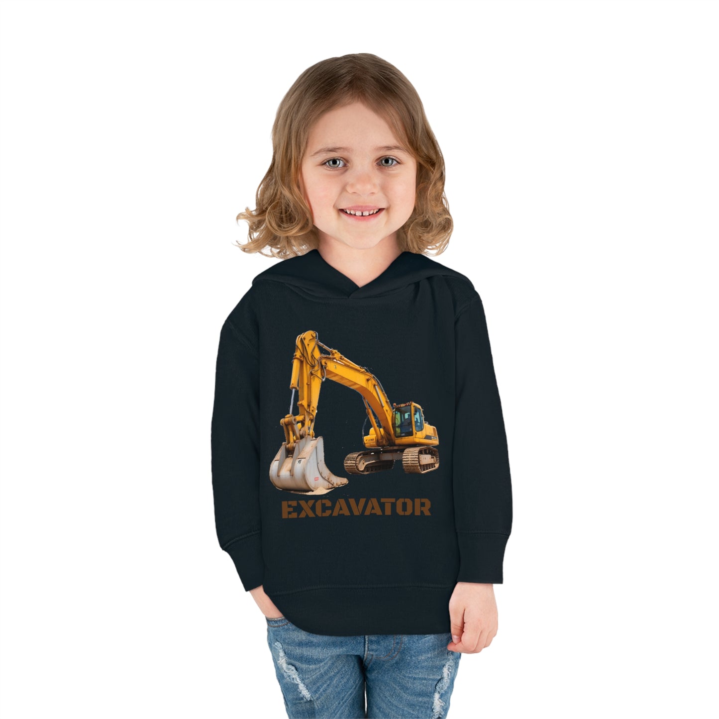 Excavator Construction Vehicle - Toddler Pullover Fleece Hoodie