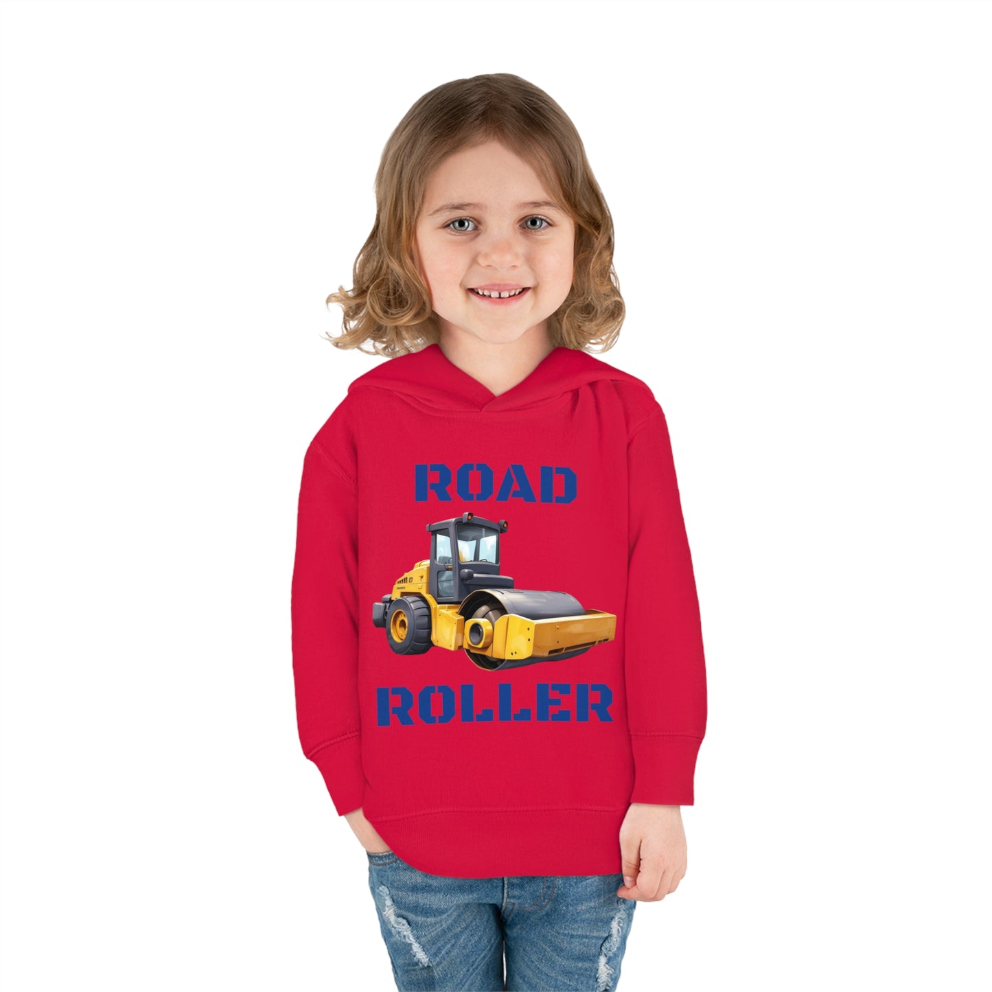 Road Roller Construction Vehicle Toddler Pullover Fleece Hoodie