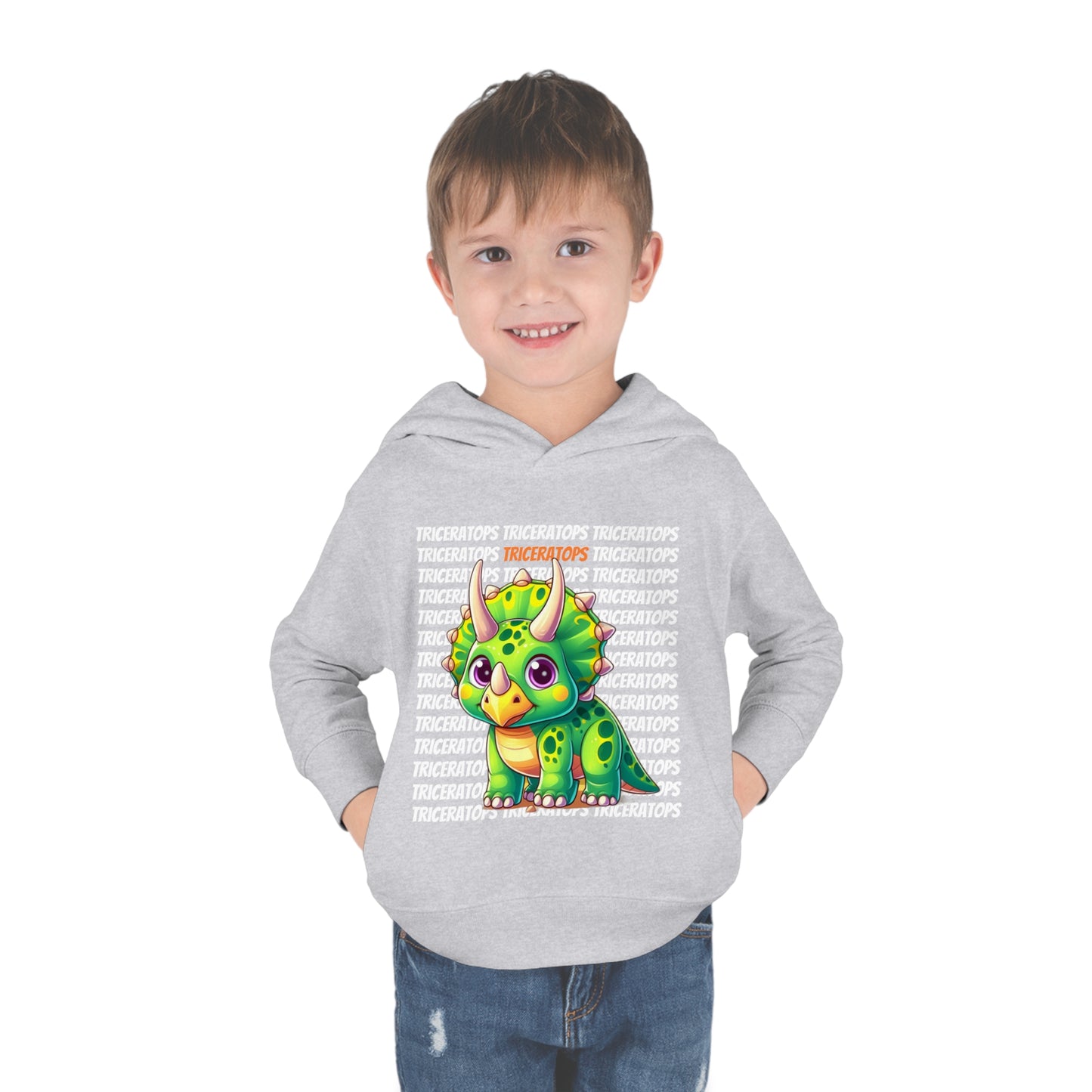 Triceratops Cartoon Dinosaur Toddler & Kids Hoodie Sweater