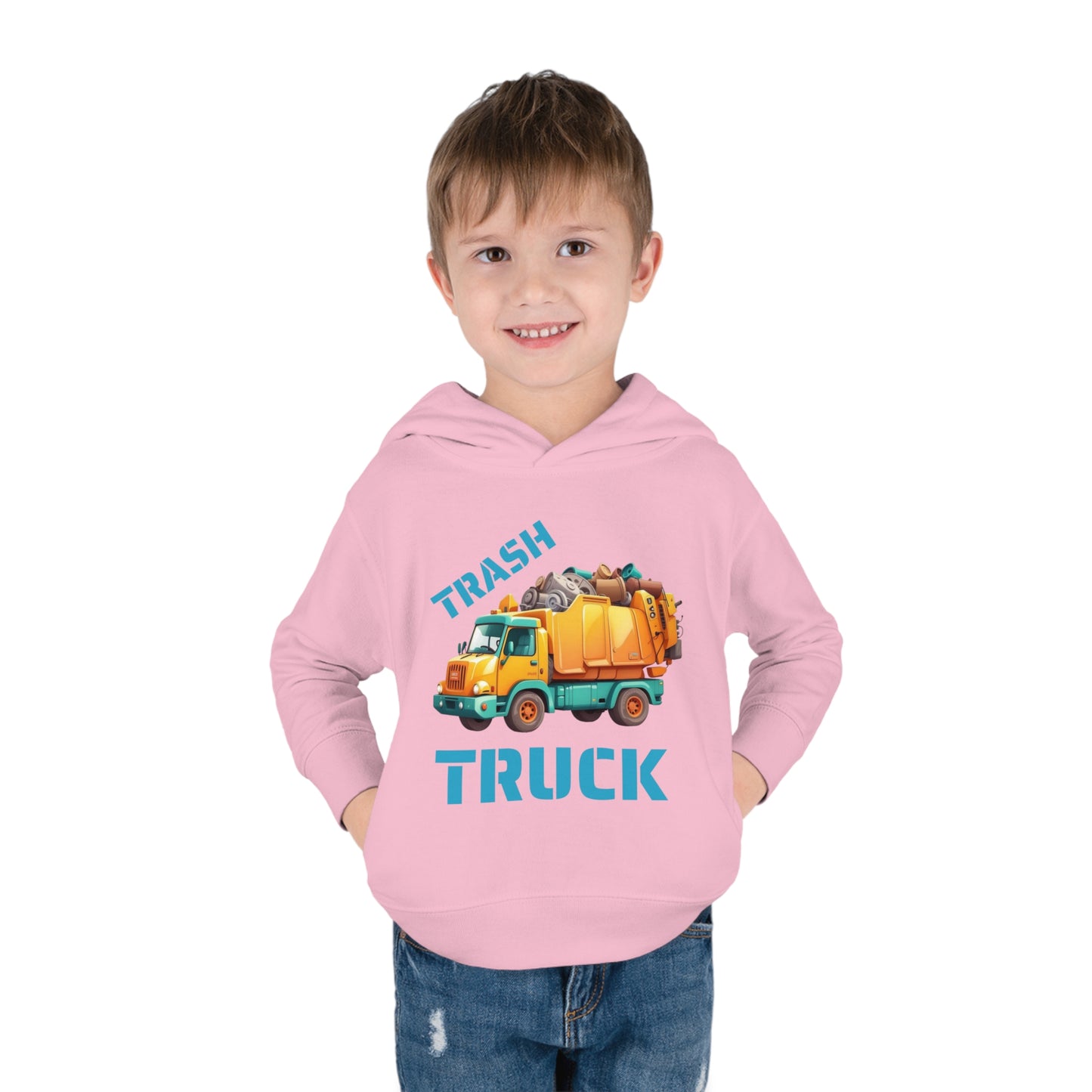 Trash Truck Cartoon Toddler Pull Over Hoodie Sweater