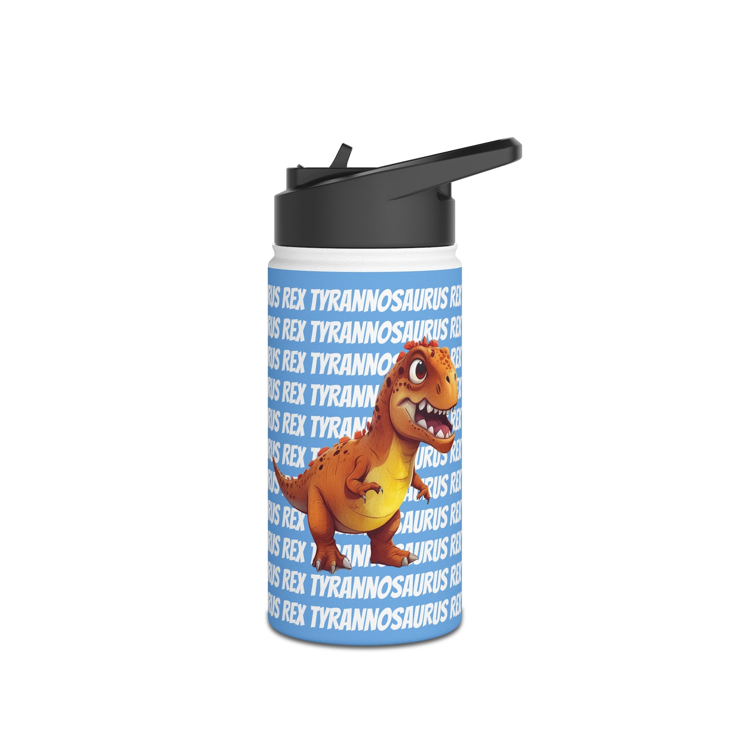 Tyrannosaurus REX Dinosaur Kids & Toddlers Stainless Steel Water Bottle, Standard Lid