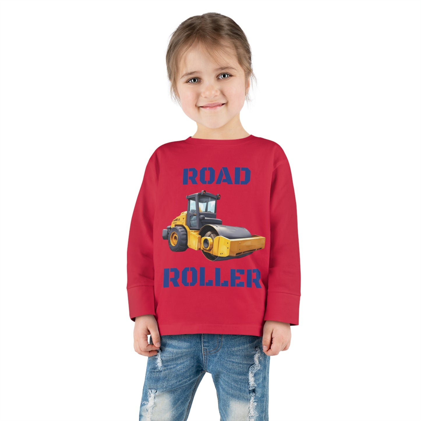 Road Roller Construction Vehicle Toddler Long Sleeve Tee