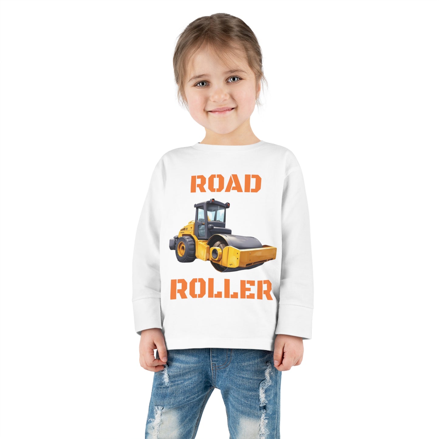 Road Roller Construction Vehicle Toddler Long Sleeve Tee