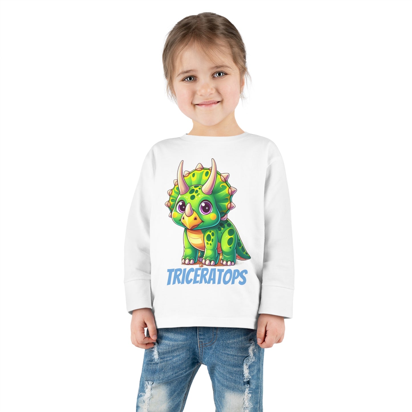 Triceratops Dinosaur - Toddler Long Sleeve T-shirt