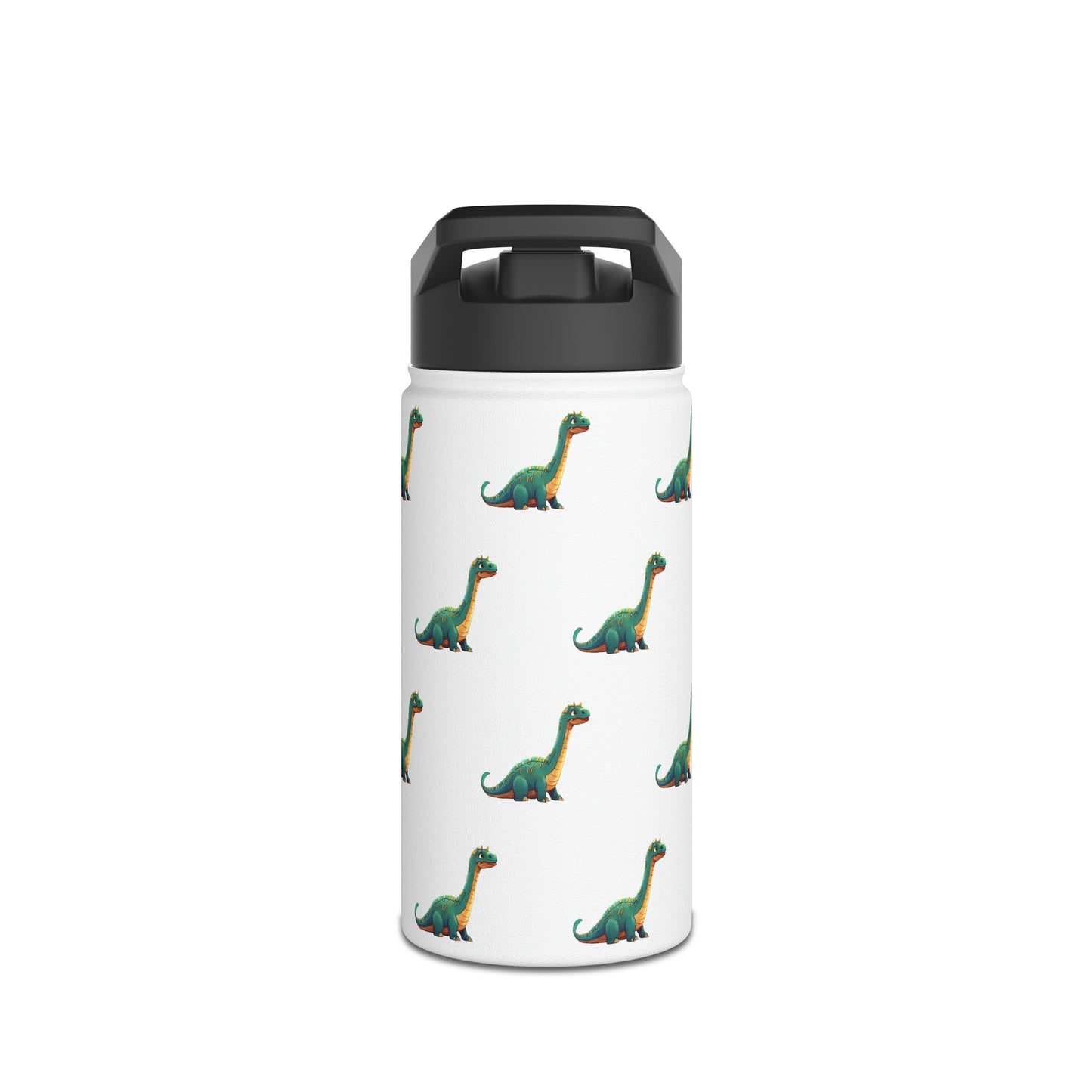 Cartoon Brachiosaurus Kids Tumbler Stainless Steel Water Bottle, Standard Lid