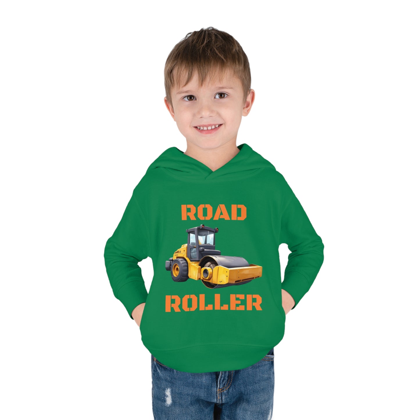 Road Roller Construction Vehicle Toddler Pullover Fleece Hoodie