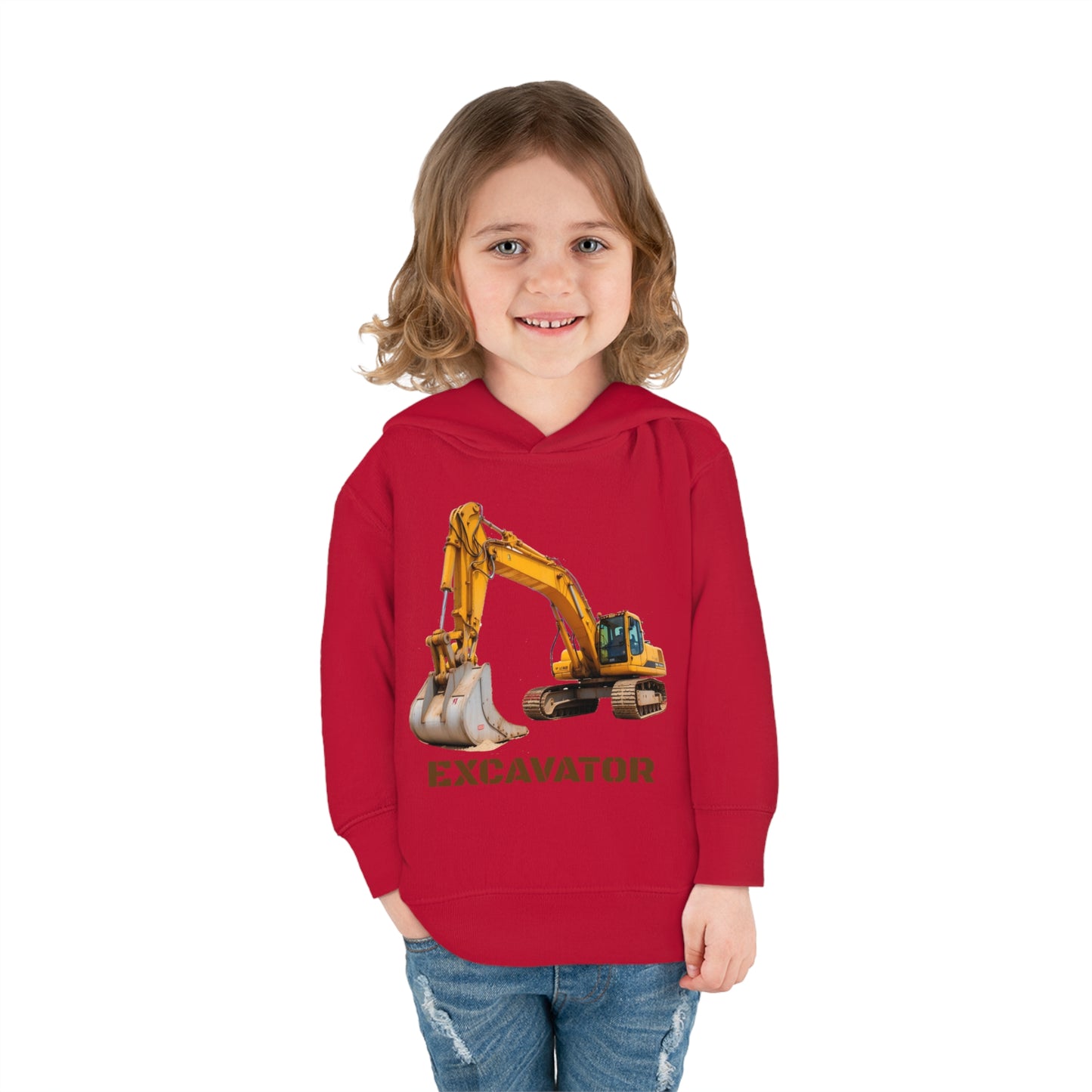 Excavator Construction Vehicle - Toddler Pullover Fleece Hoodie