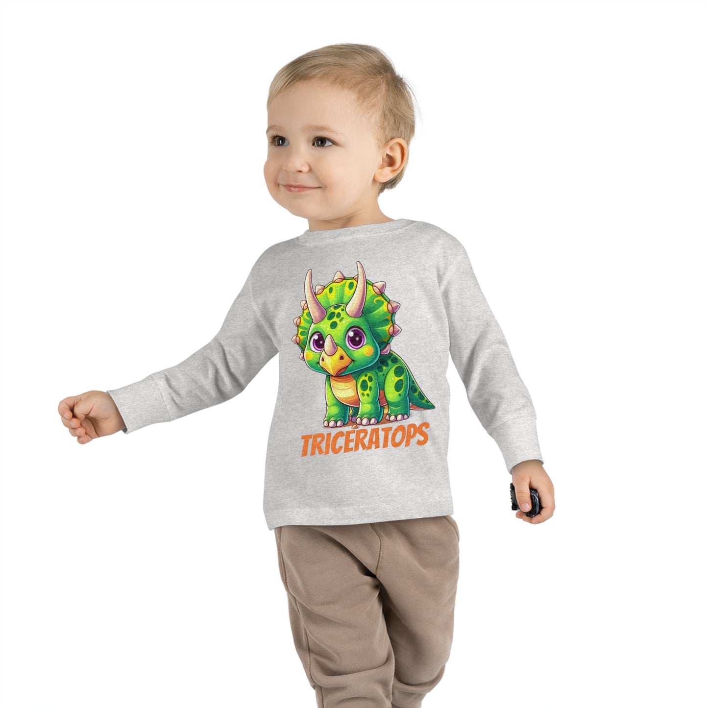 Triceratops Dinosaur - Toddler Long Sleeve T-shirt