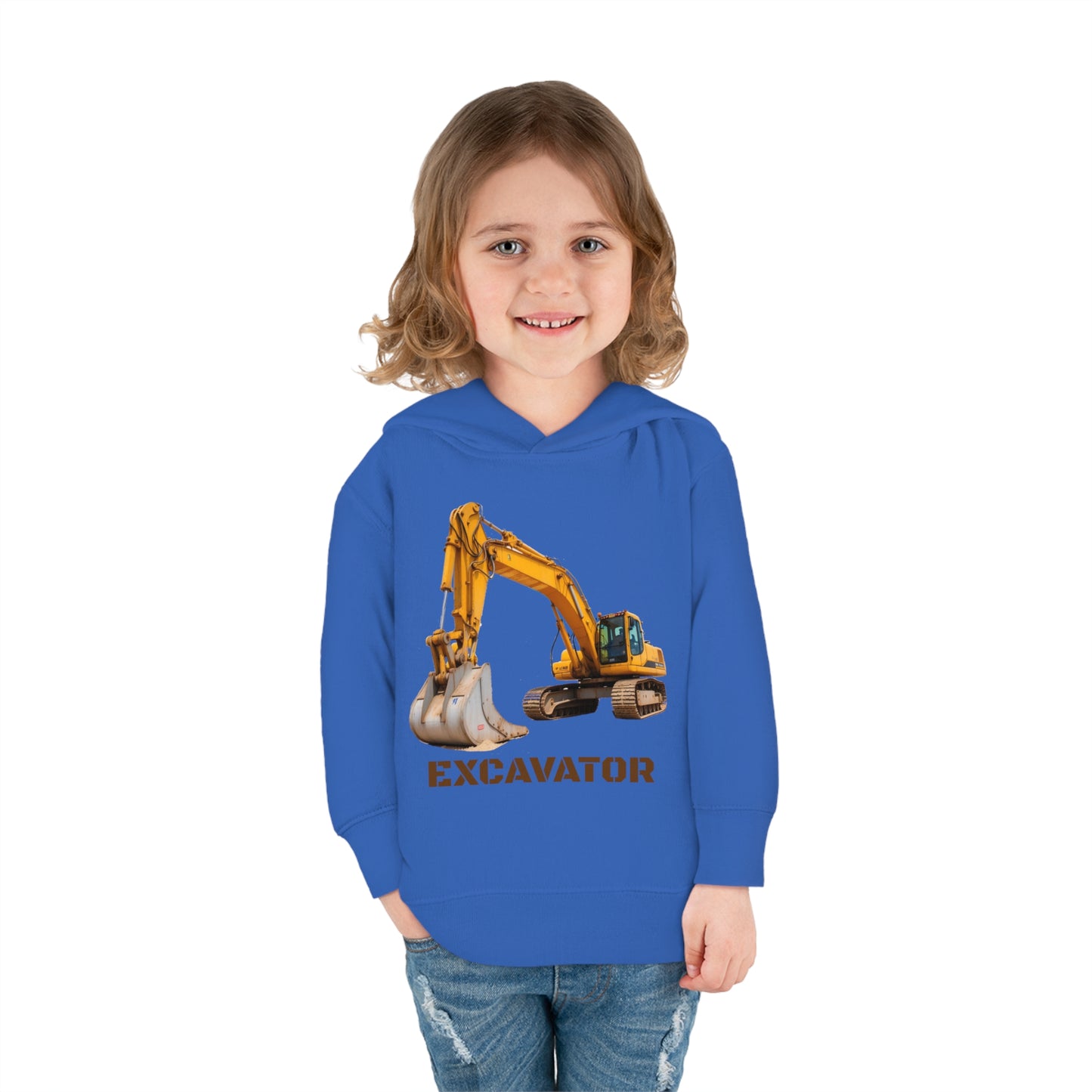 Excavator Construction Vehicle - Toddler Pullover Fleece Hoodie