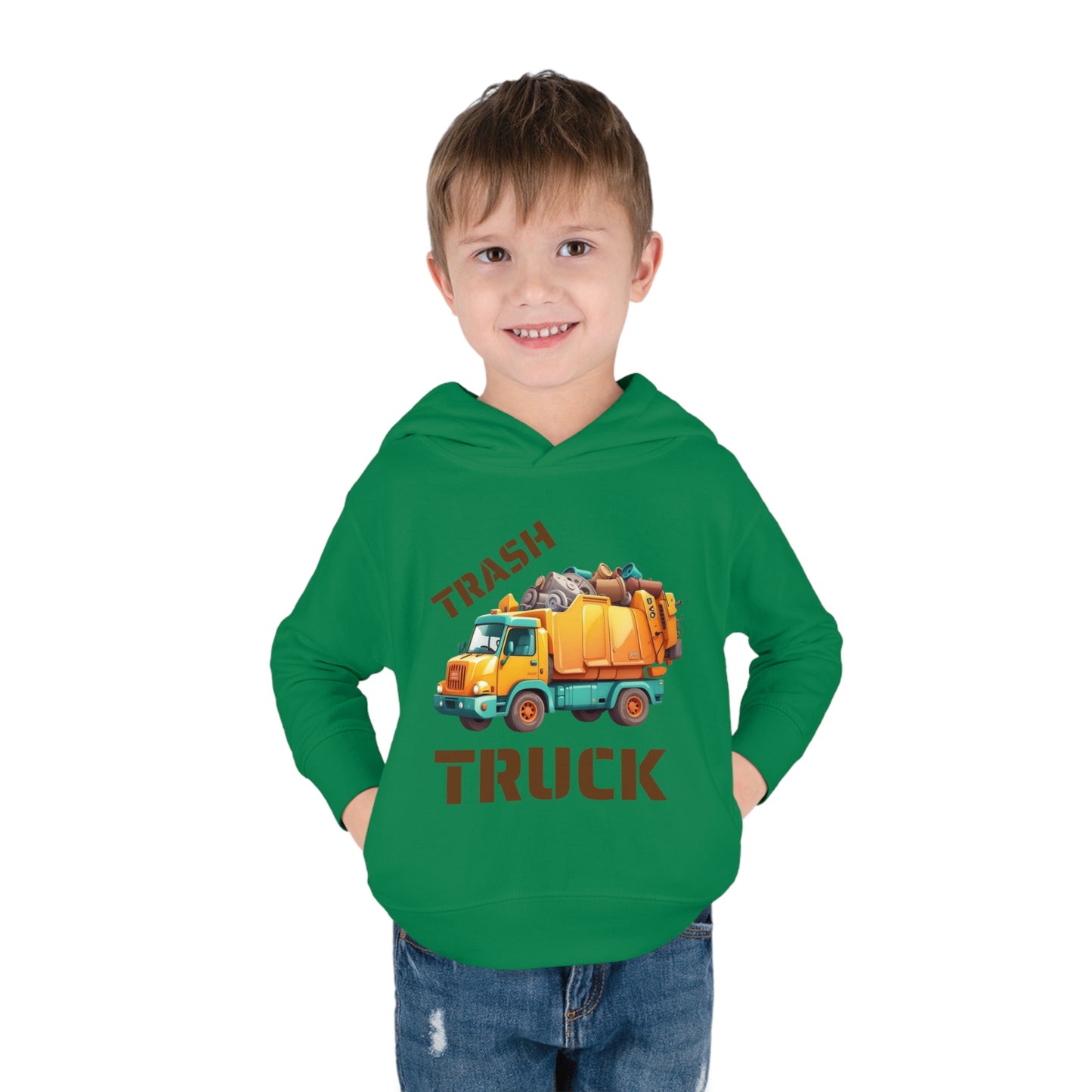 Trash Truck Cartoon Toddler Pull Over Hoodie Sweater