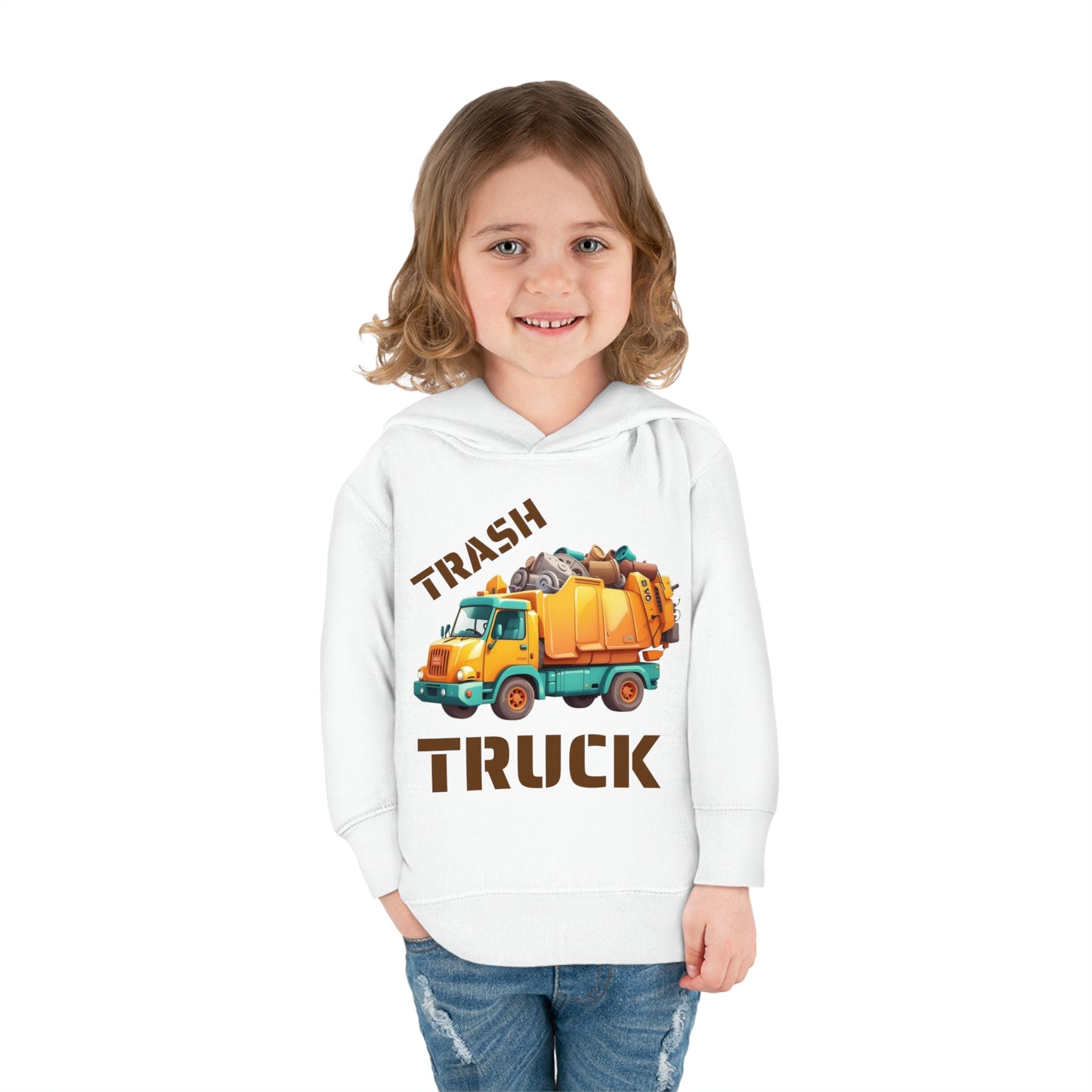 Trash Truck Cartoon Toddler Pull Over Hoodie Sweater