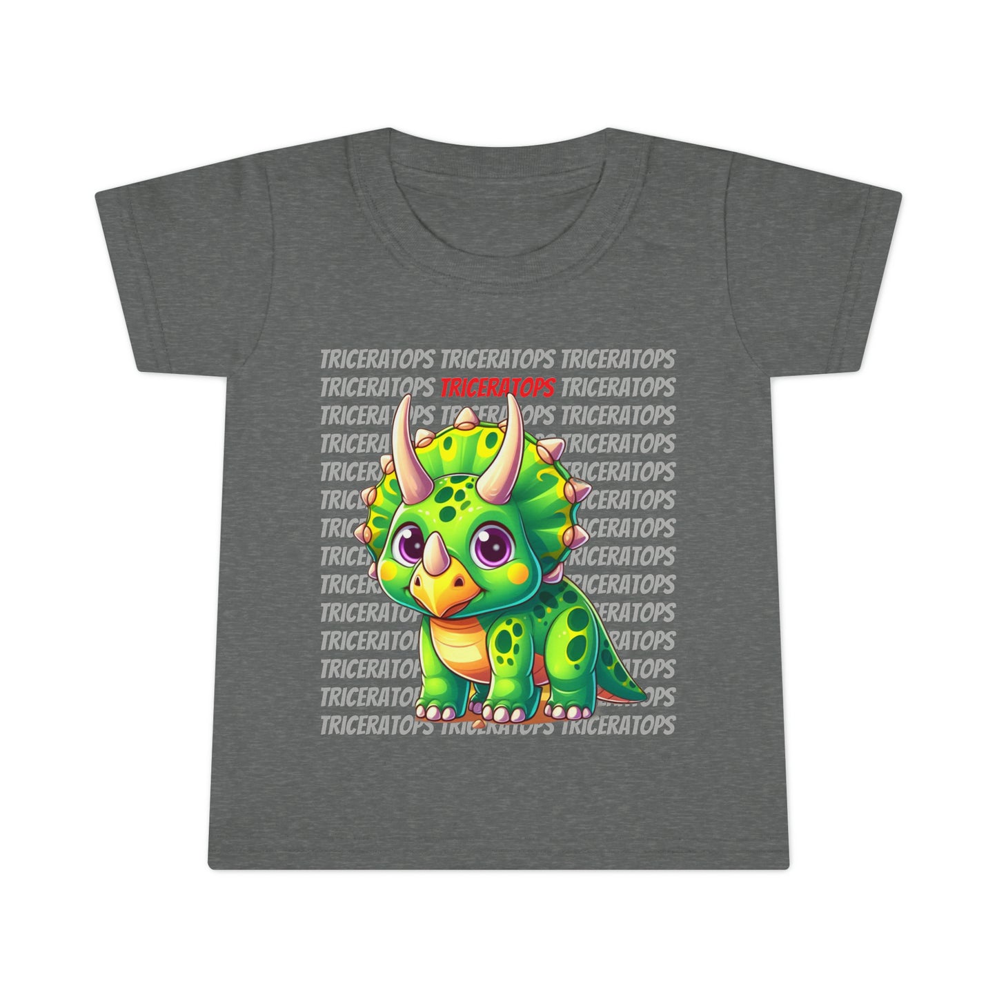 Triceratops Cartoon Dinosaur Toddler T-shirt